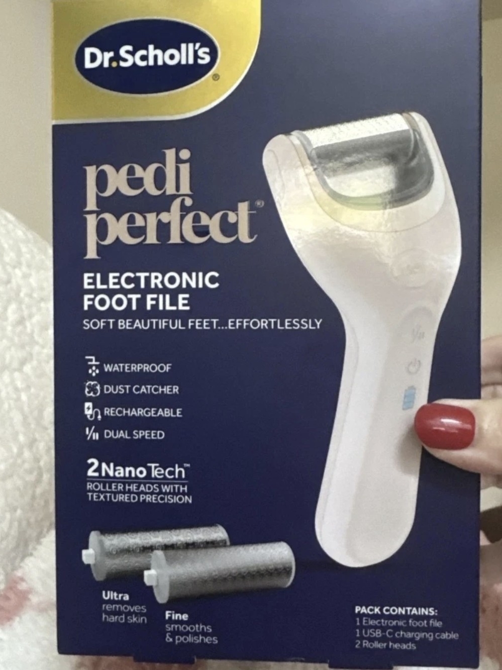 Dr. Scholl’s Pedi Perfect Electronic Foot File Rechargeable SW01-A NIB